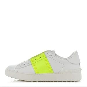 Men’s Valentino “Rockstud Untitled” Sneaker in Neon Calfskin